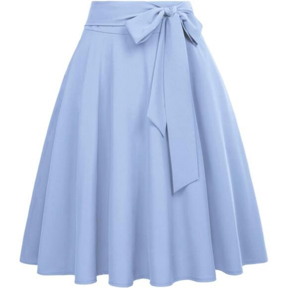 Women's High Waist A-Line Skirt Blue - Picture 1 of 5